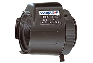Computar TG0812FCS-DC Type Lenses: Pre-wired 4 pin mini-connector, Short Cable, 1/3