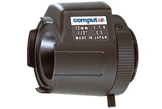 Computar HG1214FCS DC Type Lenses: Pre-wired 4 pin mini-connector, Short Cable, 1/2
